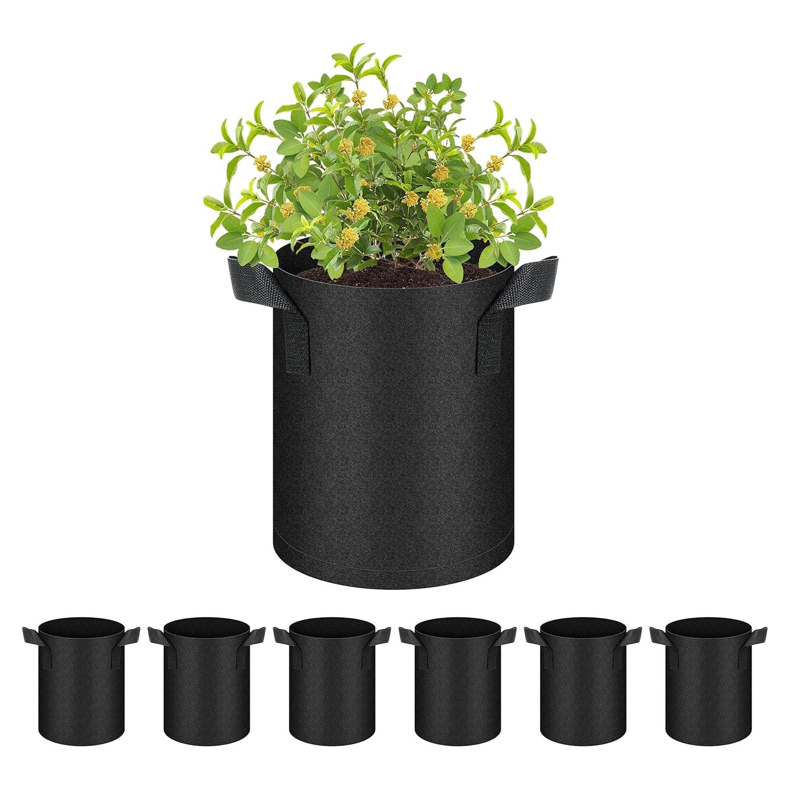 Bolsas de Cultivo No Tejidas HealSmart 6-Pack 3.8L Negro