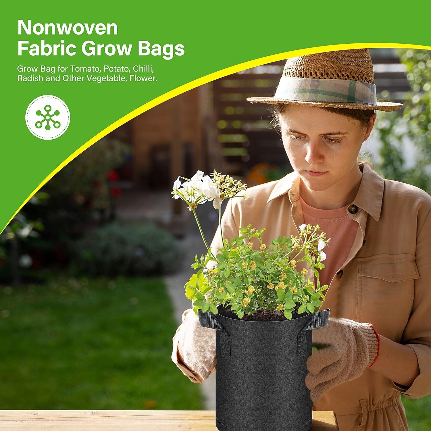 Bolsas de Cultivo No Tejidas HealSmart 6-Pack 3.8L Negro