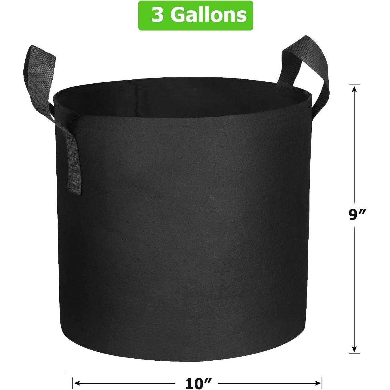 Paquete de 20 bolsas de cultivo Adorma 11.36L tela negra