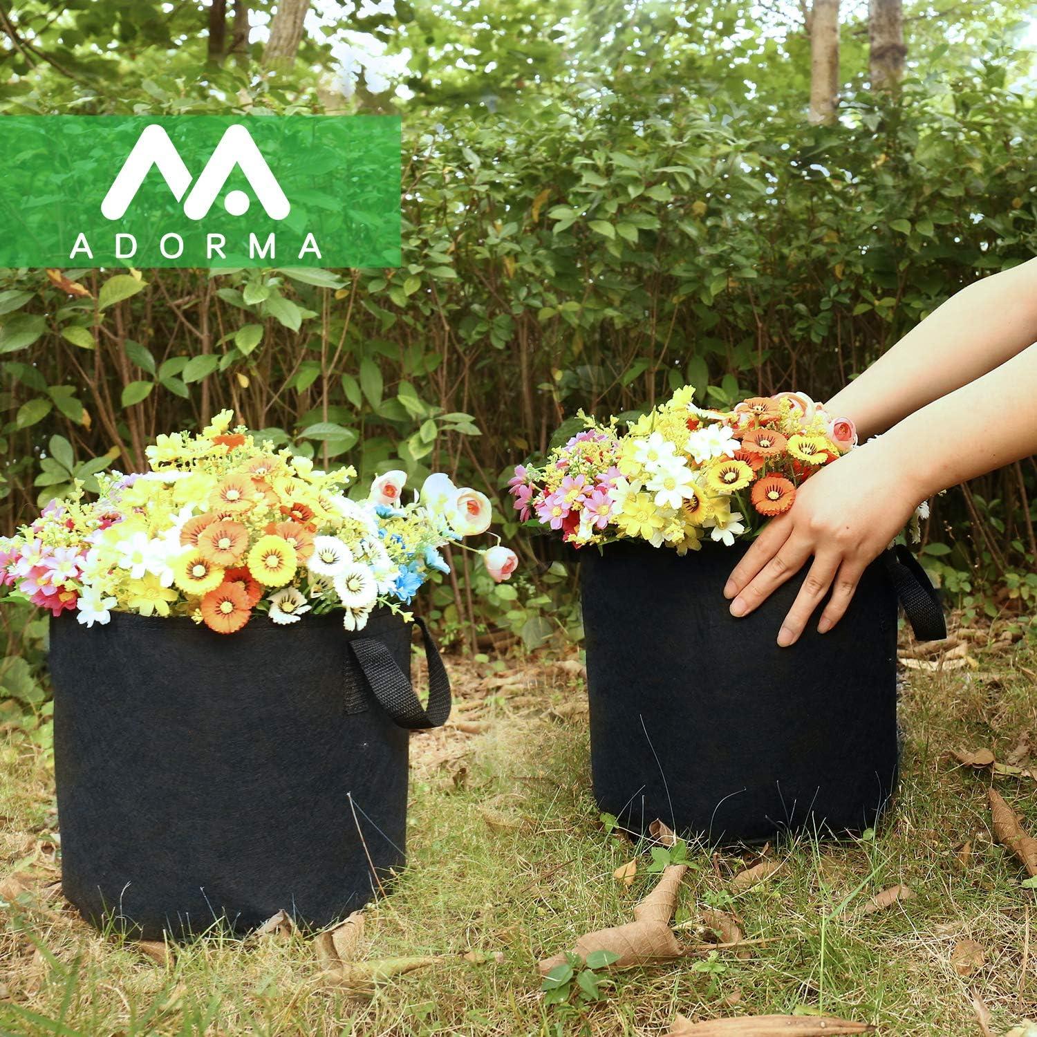 Paquete de 20 bolsas de cultivo Adorma 11.36L tela negra