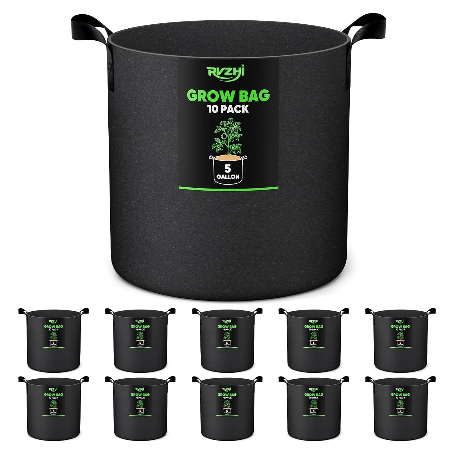 Bolsas de Cultivo para Patatas RVZHI 5 Galones - Paquete de 10