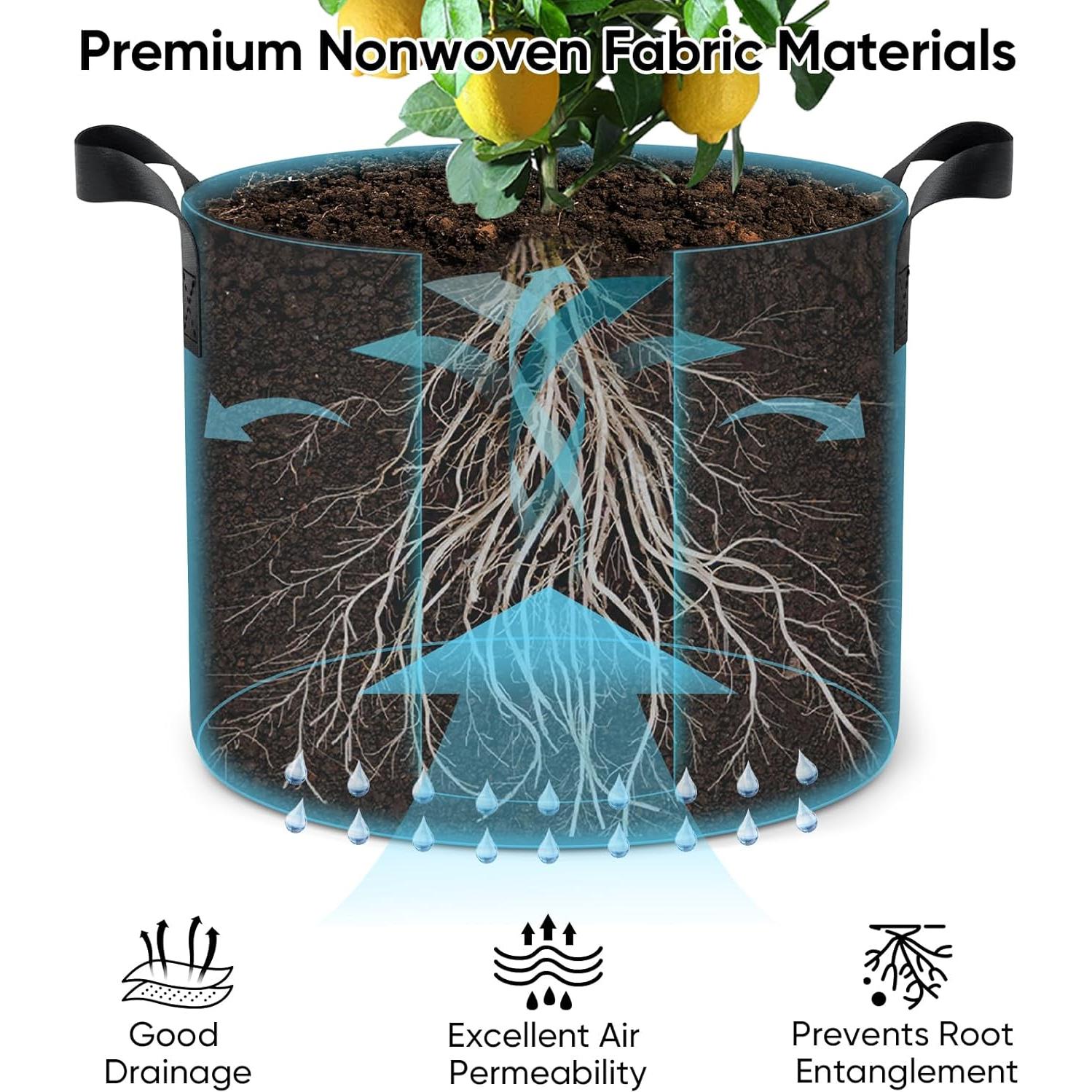 Bolsas de Cultivo para Patatas RVZHI 5 Galones - Paquete de 10