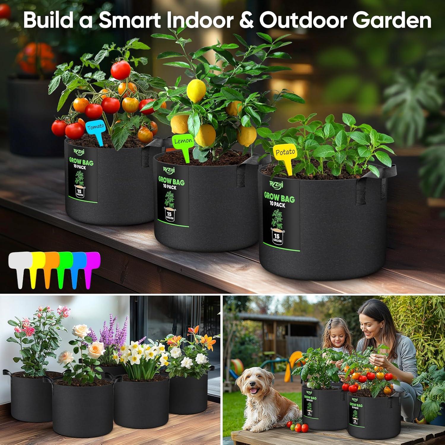 Bolsas de Cultivo para Patatas RVZHI 5 Galones - Paquete de 10