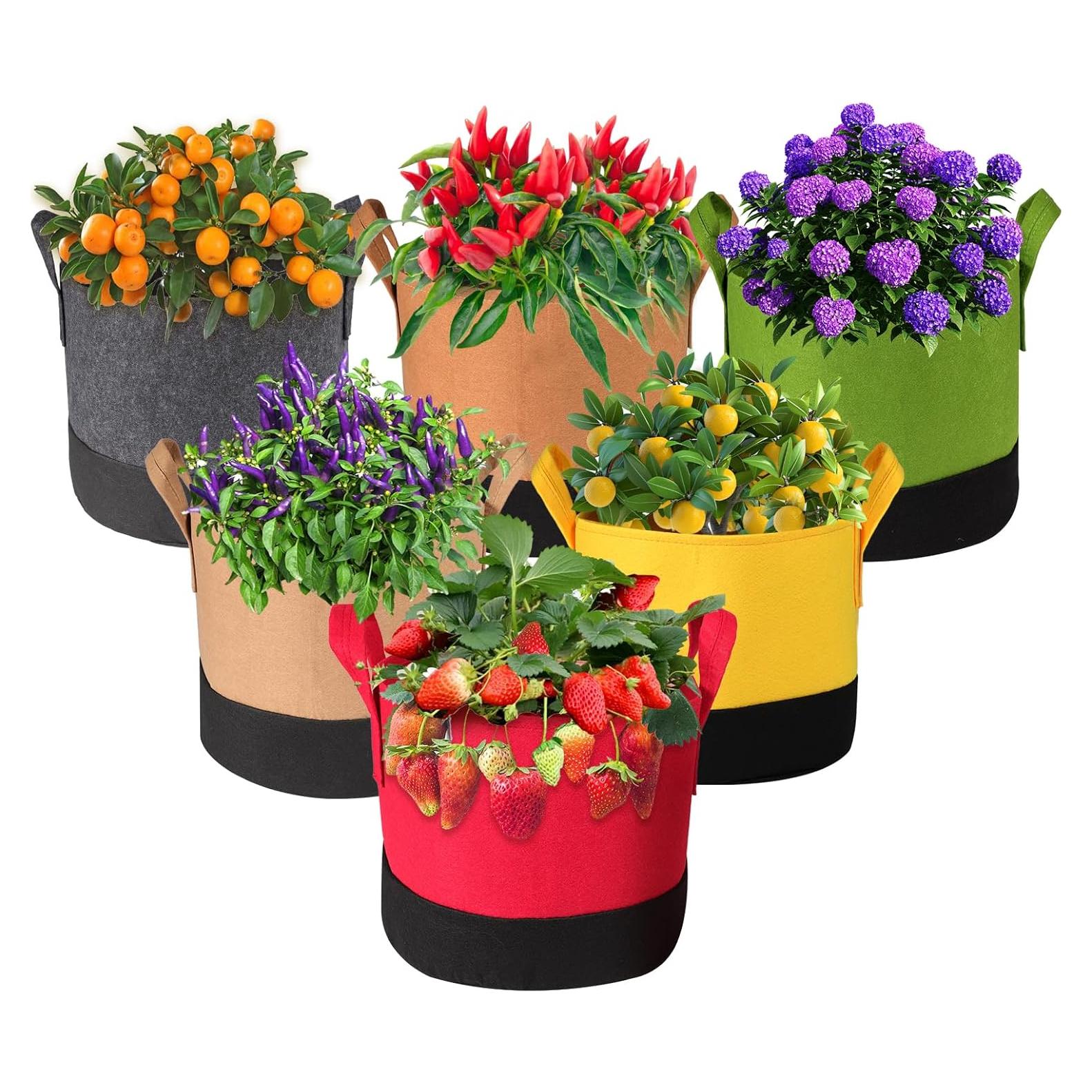 Bolsas de Crecimiento Xmpmrb 5-10 Galones, Paquete de 6 Colores