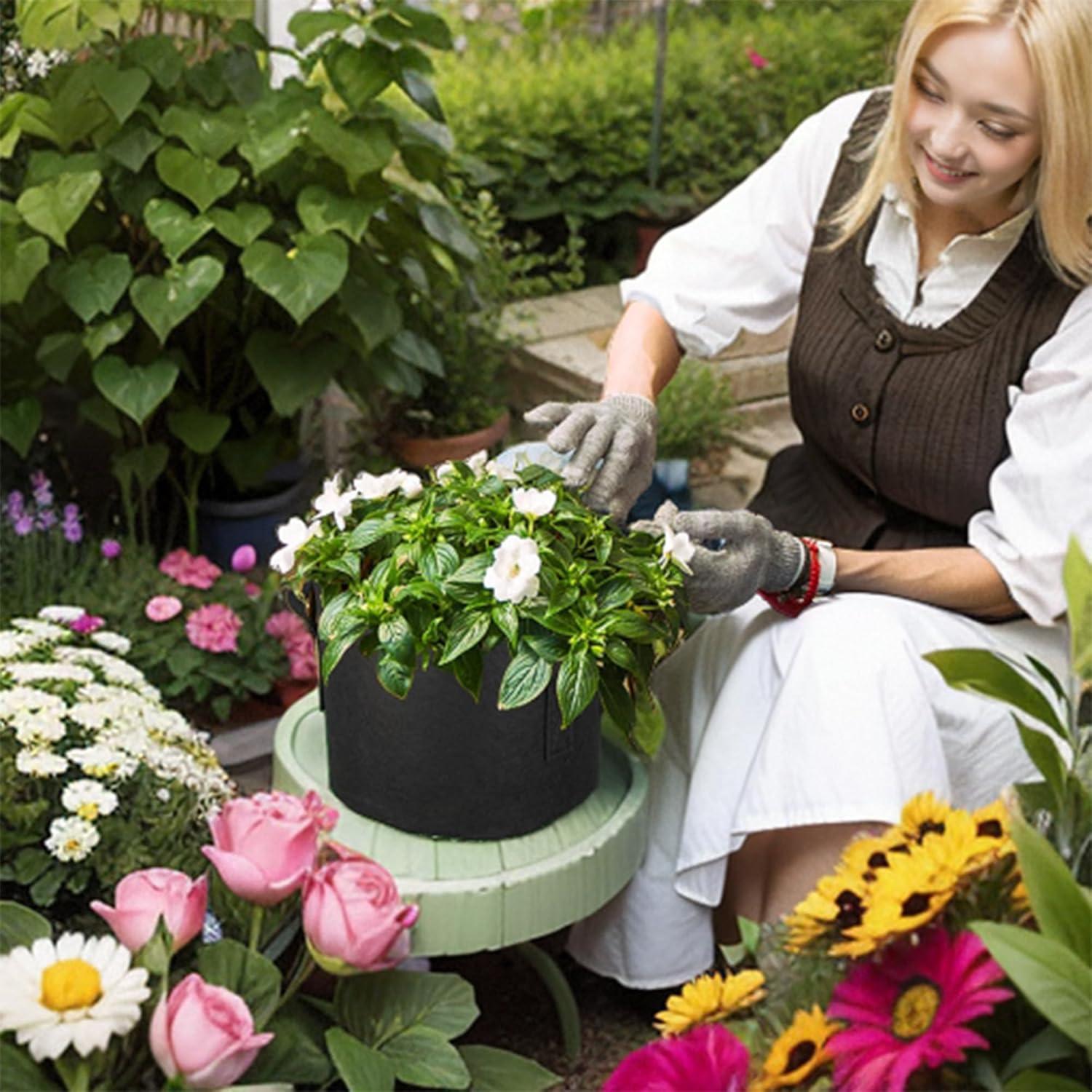 Paquete de 2 bolsas de cultivo FVOTNW 20 galones transpirables