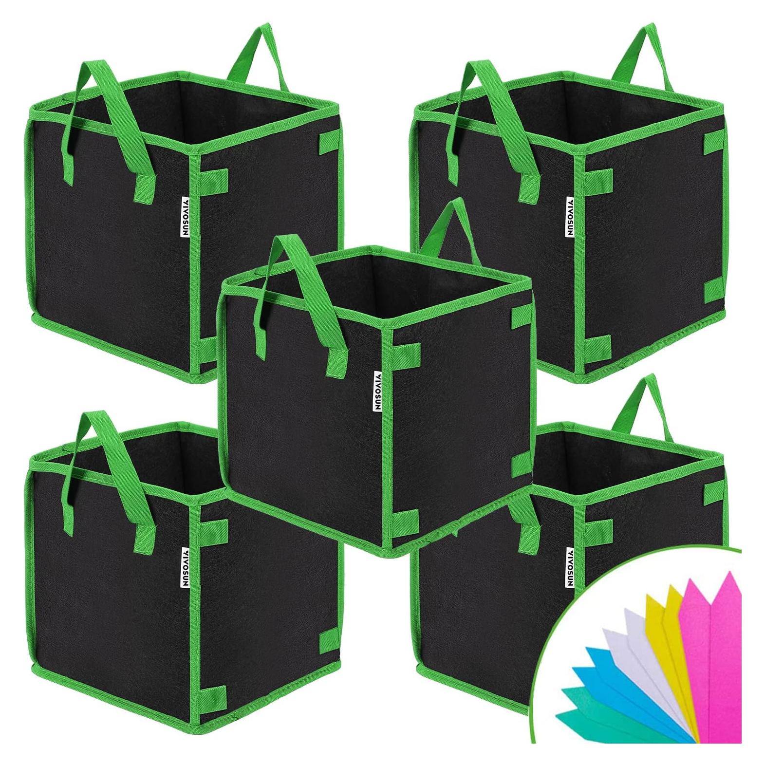 Bolsas de Cultivo Cuadradas VIVOSUN 3 Galones 5 Piezas