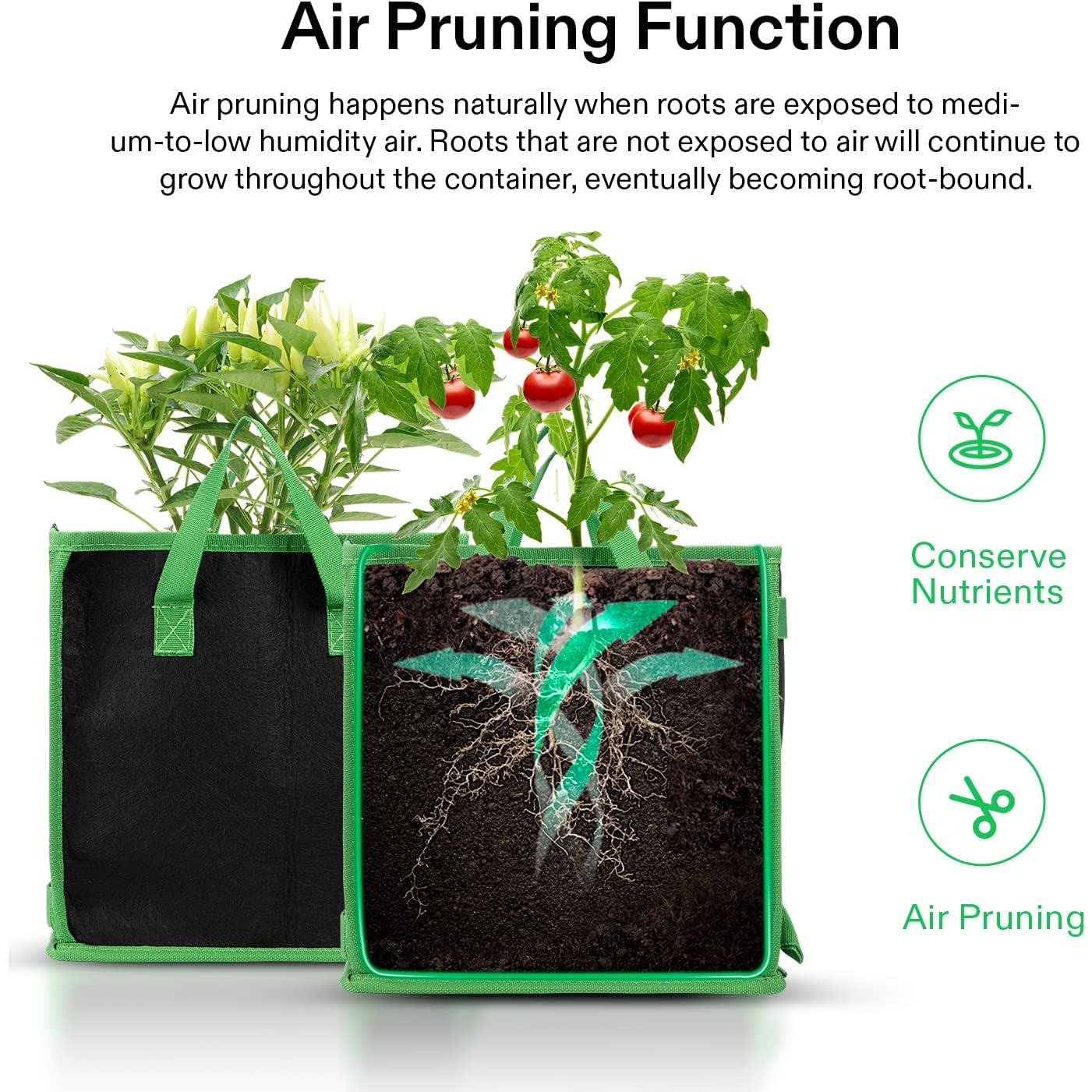 Bolsas de Cultivo Cuadradas VIVOSUN 3 Galones 5 Piezas