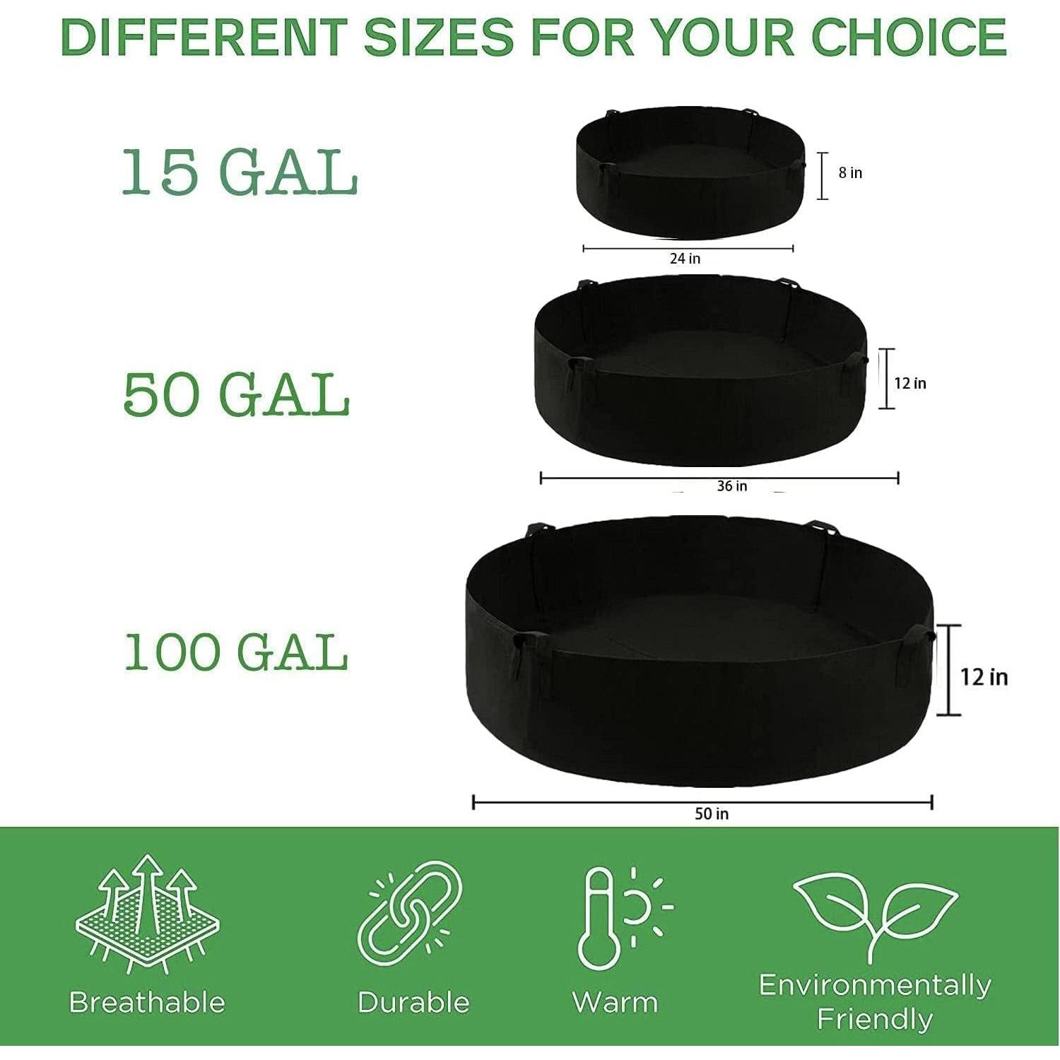 Paquete de 2 bolsas de cultivo ZtohPyo 15 galones redondas