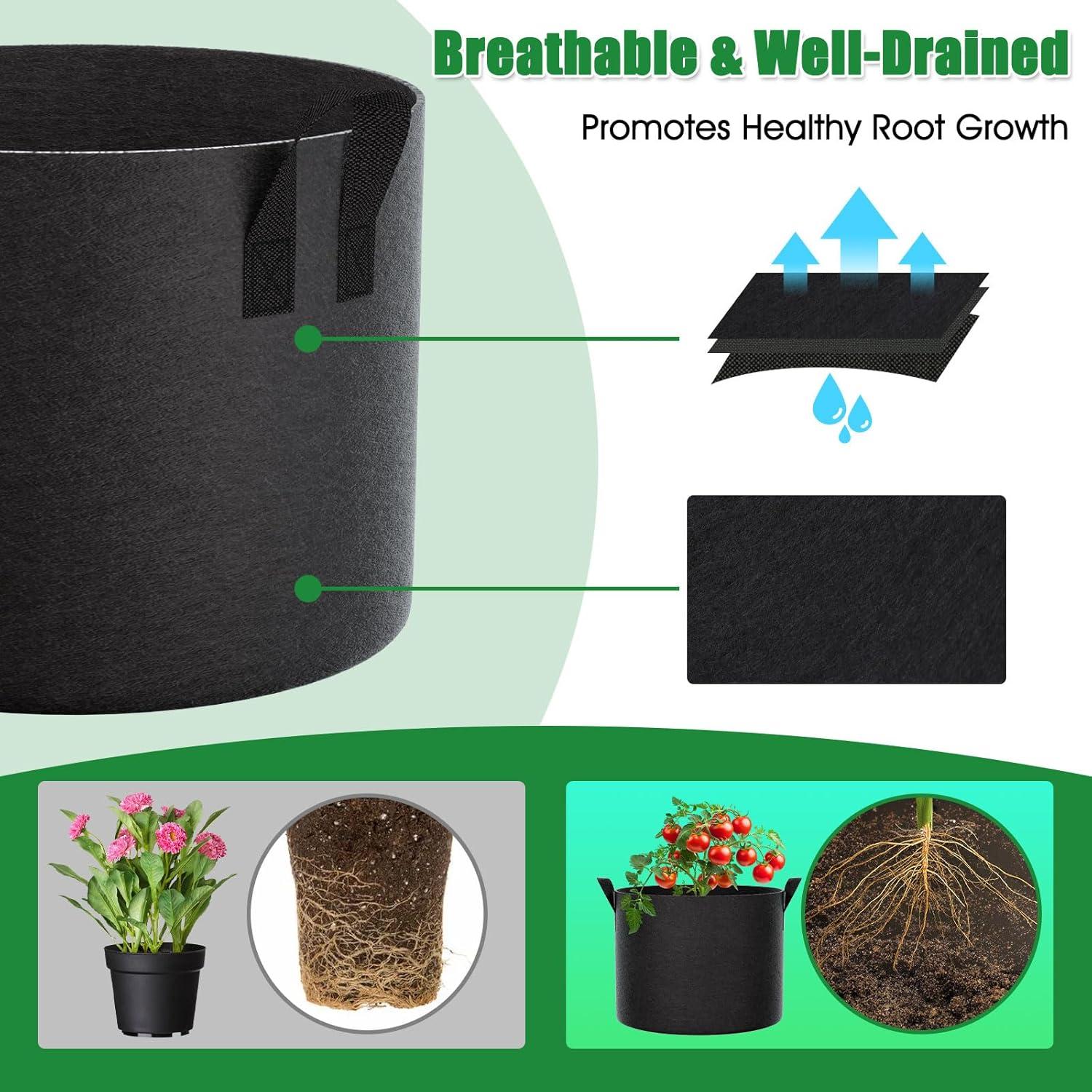 Bolsas de Crecimiento 10 Galones Feed Garden - 4 Piezas