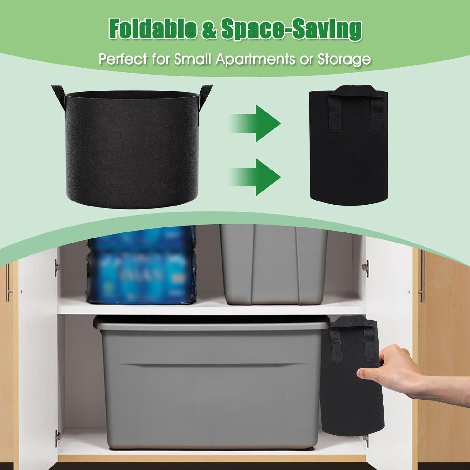 Bolsas de Crecimiento 10 Galones Feed Garden - 4 Piezas