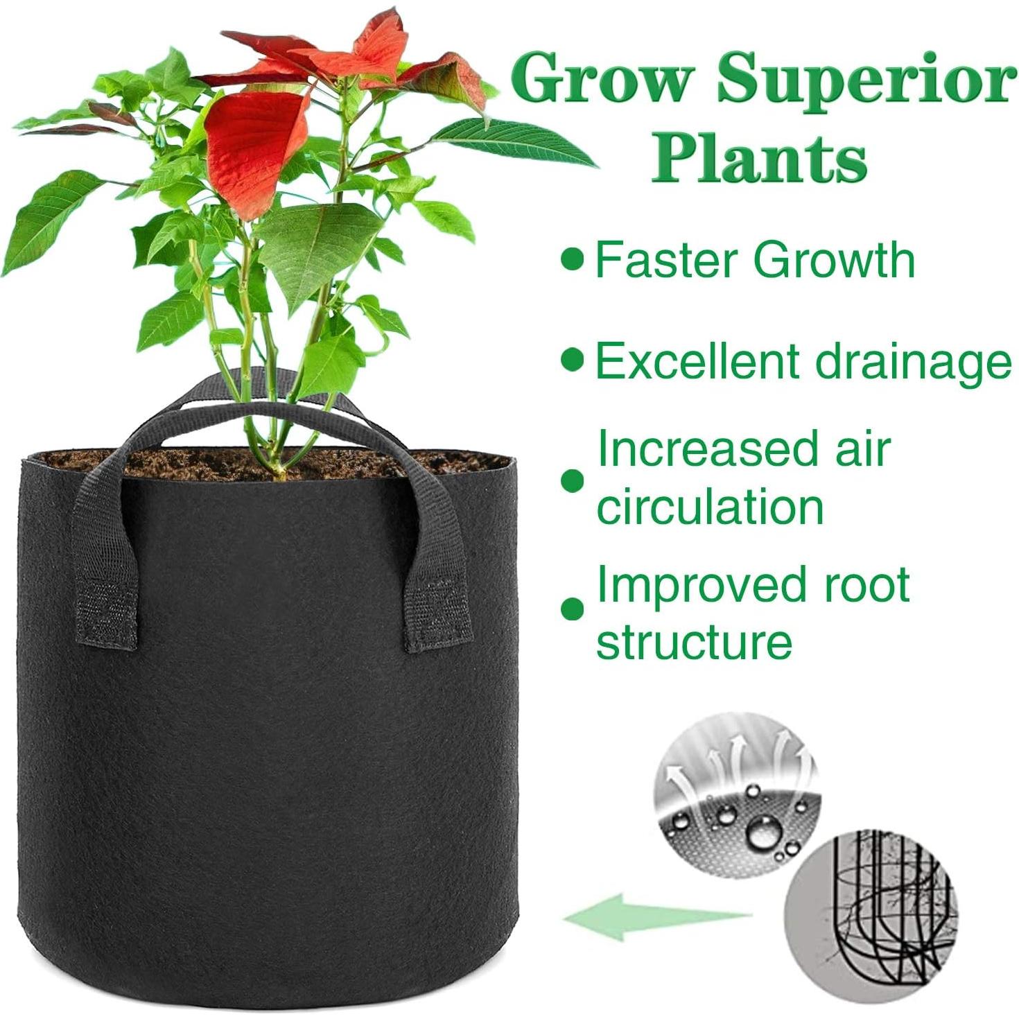 Bolsas de Cultivo HOOPLE 6 Pack 20 Galones Tela Resistente