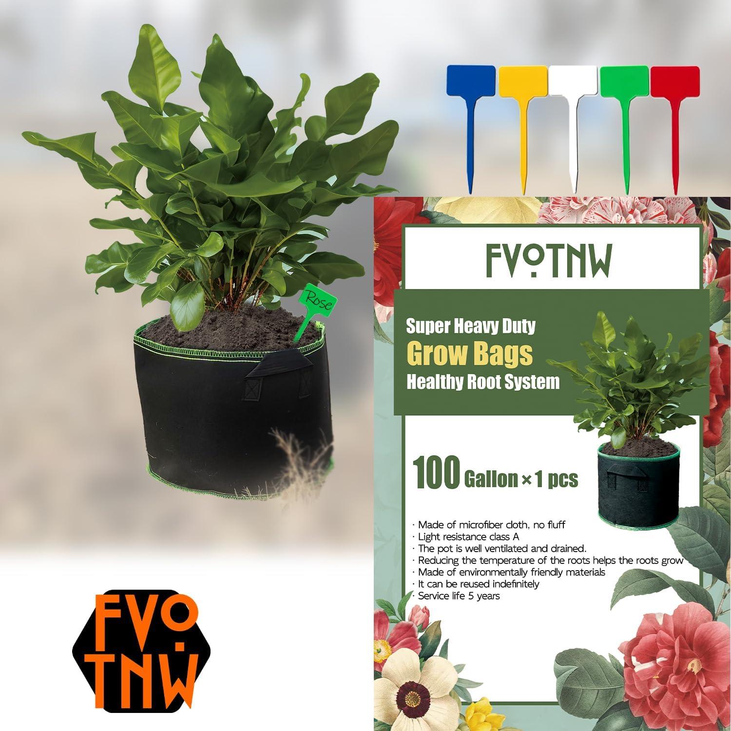 Bolsas de Crecimiento FVOTNW 100 Galones para Jardín