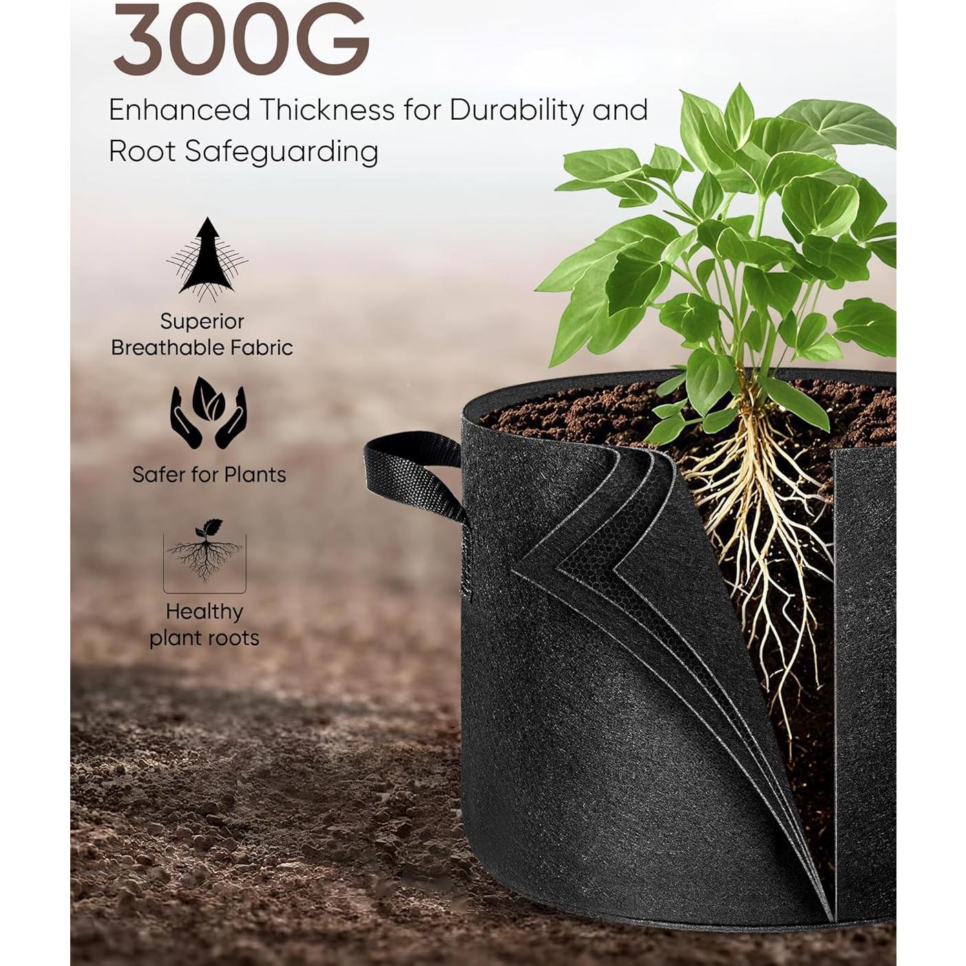 Bolsas de Cultivo EL CRECIMIENTO 5 Galones Tela Transpirable