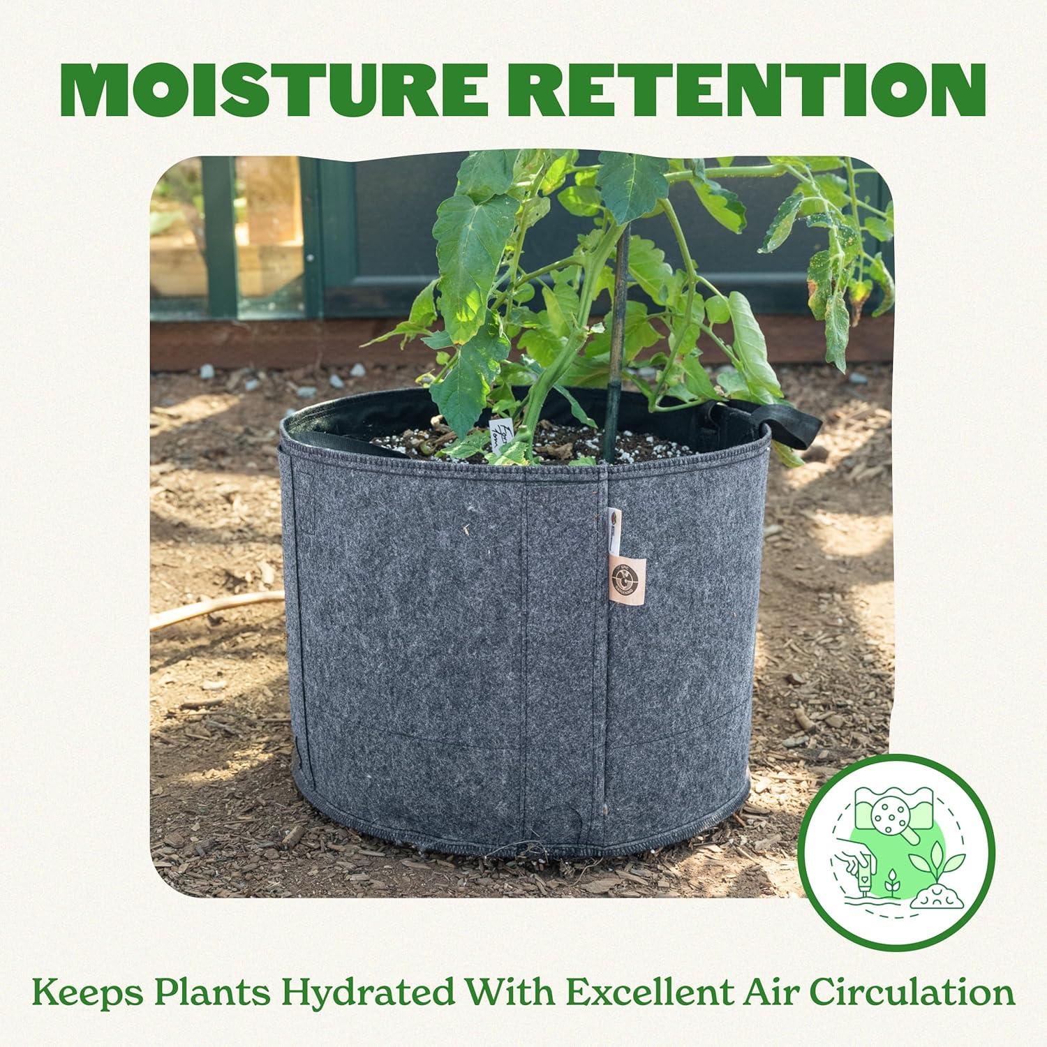 Epic Gardening Paquete de 5 Bolsas de Cultivo 19L con Asas