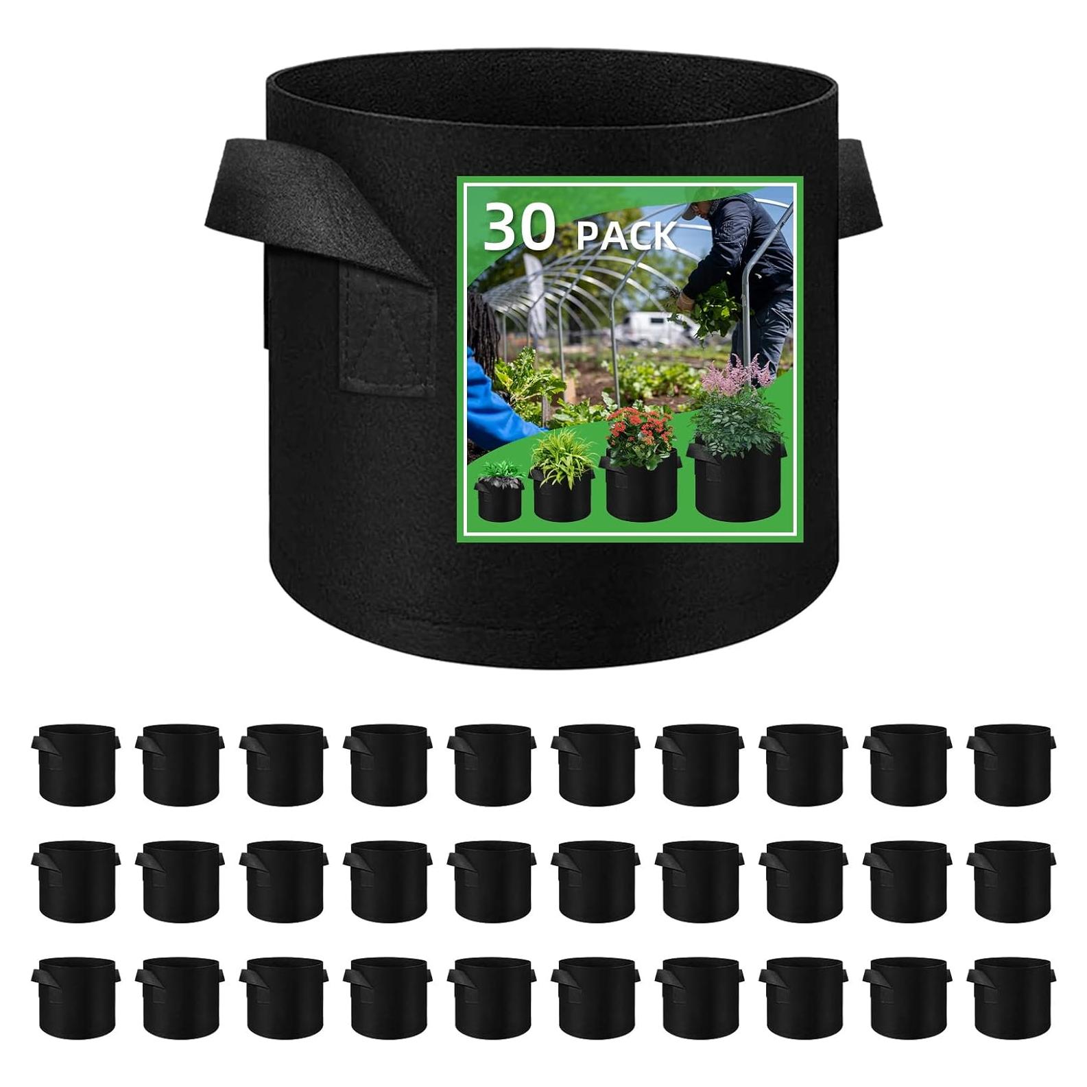 30 Bolsas de Cultivo 10 Galones LITLANDSTAR Tela Transpirable