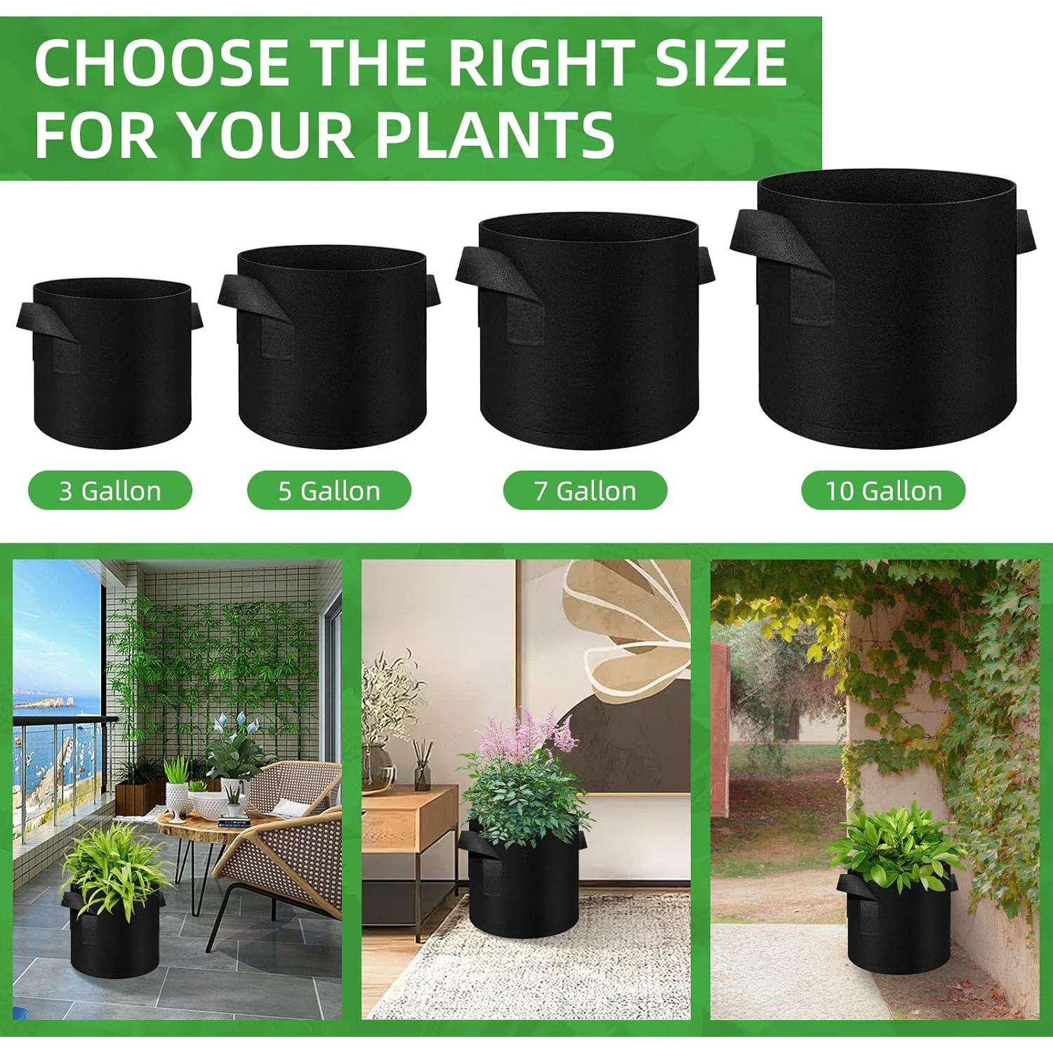 30 Bolsas de Cultivo 10 Galones LITLANDSTAR Tela Transpirable