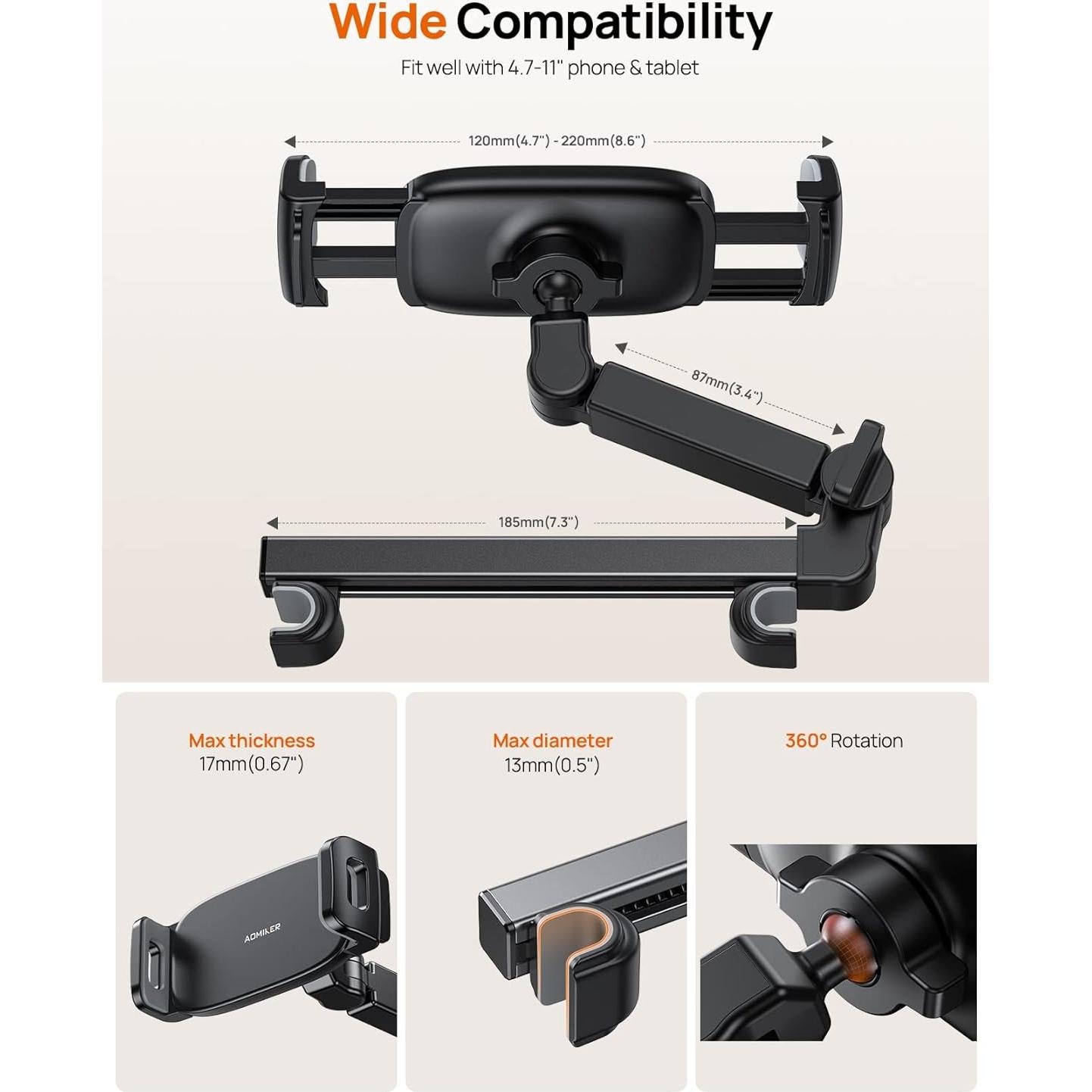 Soporte para iPad Aomiker en Reposacabezas - Brazo Extensible