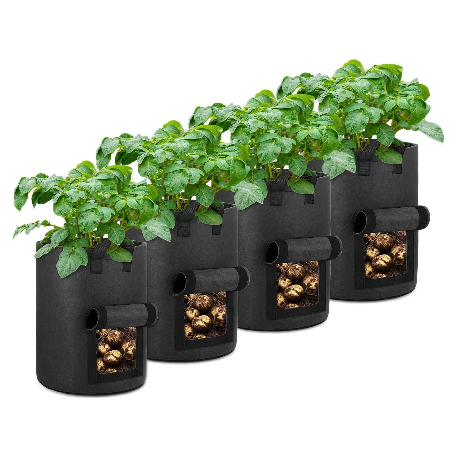 Paquete de 4 bolsas de cultivo de papa OPPOLIFE 10 galones