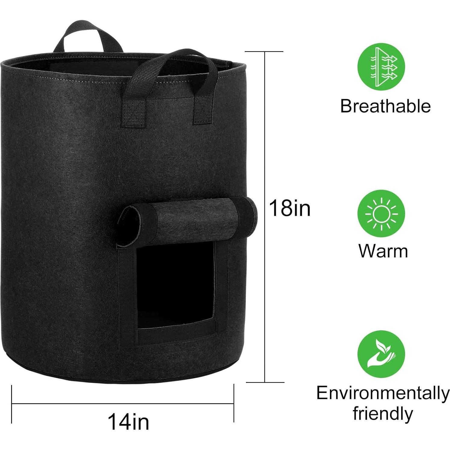 Paquete de 4 bolsas de cultivo de papa OPPOLIFE 10 galones