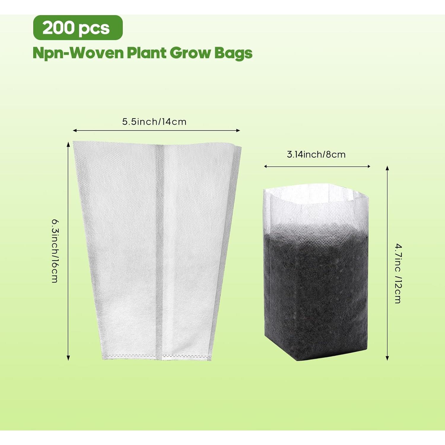 Bolsas de Crecimiento Biodegradables DFKPVBHB 200pcs 14x16cm