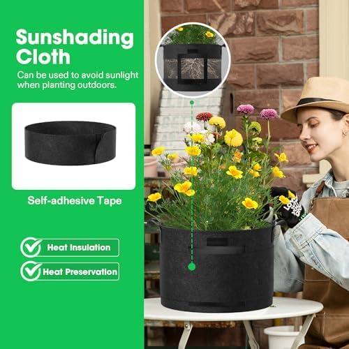 Bolsas de Cultivo VIVOSUN 7 Galones Pack de 3 con Ventana