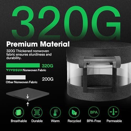 Bolsas de Cultivo VIVOSUN 7 Galones Pack de 3 con Ventana