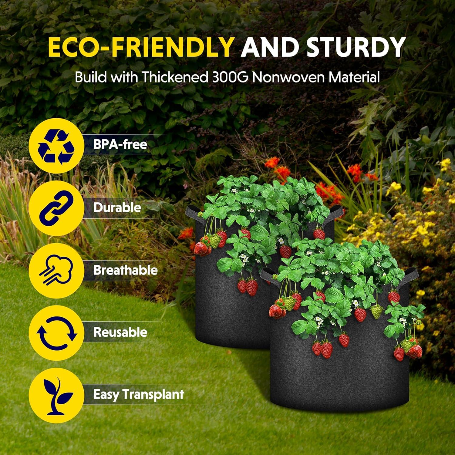 Bolsas de Cultivo de Tela iPower 24-Pack 2 Galones Negras