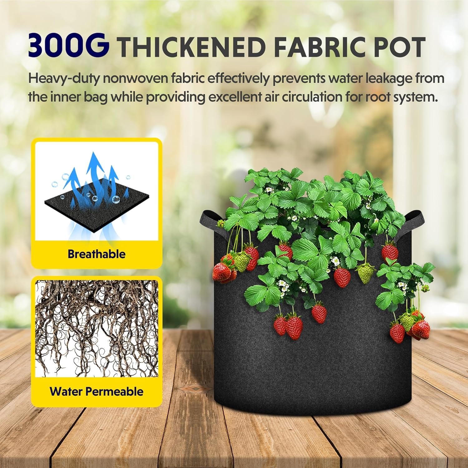 Bolsas de Cultivo de Tela iPower 24-Pack 2 Galones Negras