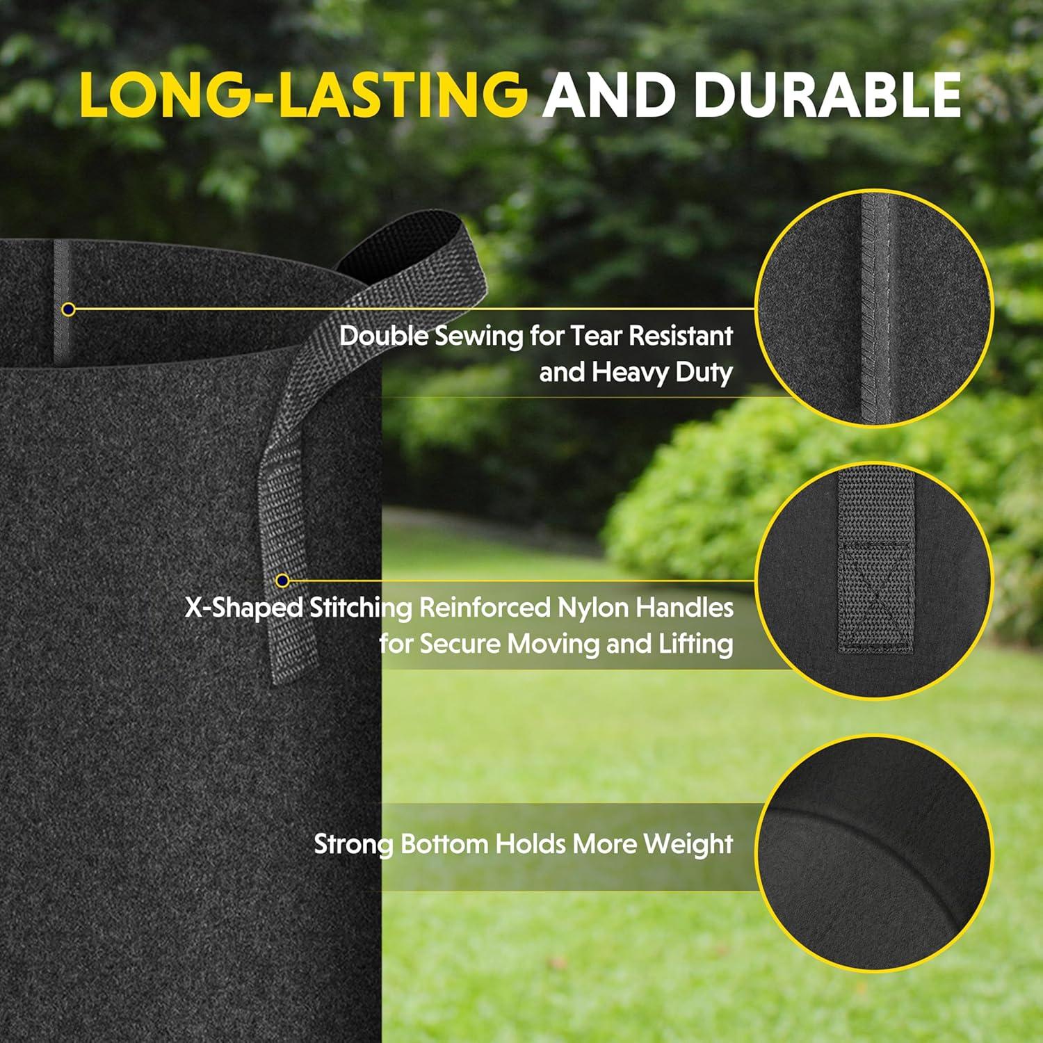 Bolsas de Cultivo de Tela iPower 24-Pack 2 Galones Negras