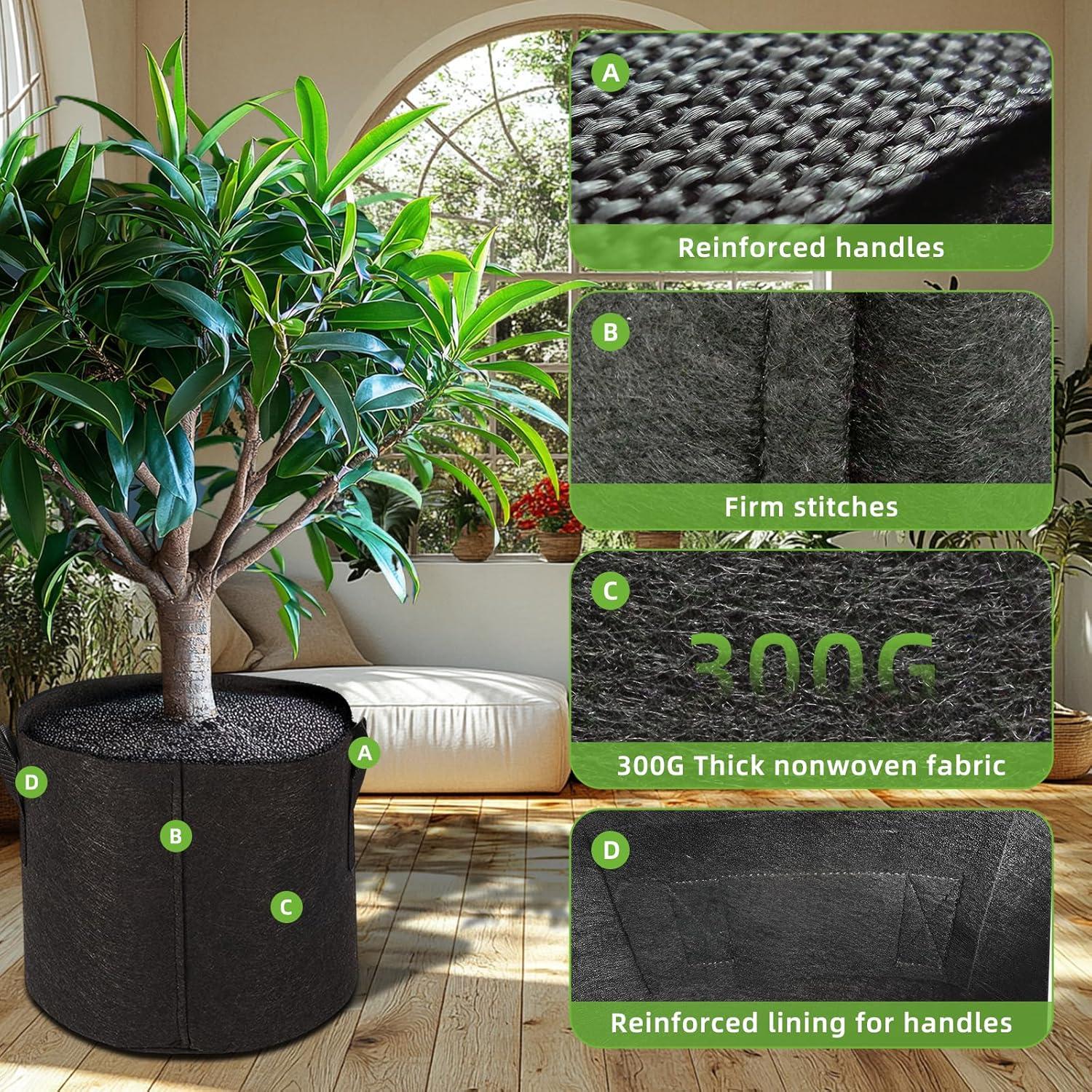 Paquete de 10 Bolsas de Cultivo de Tela Msstoodun 37.85L