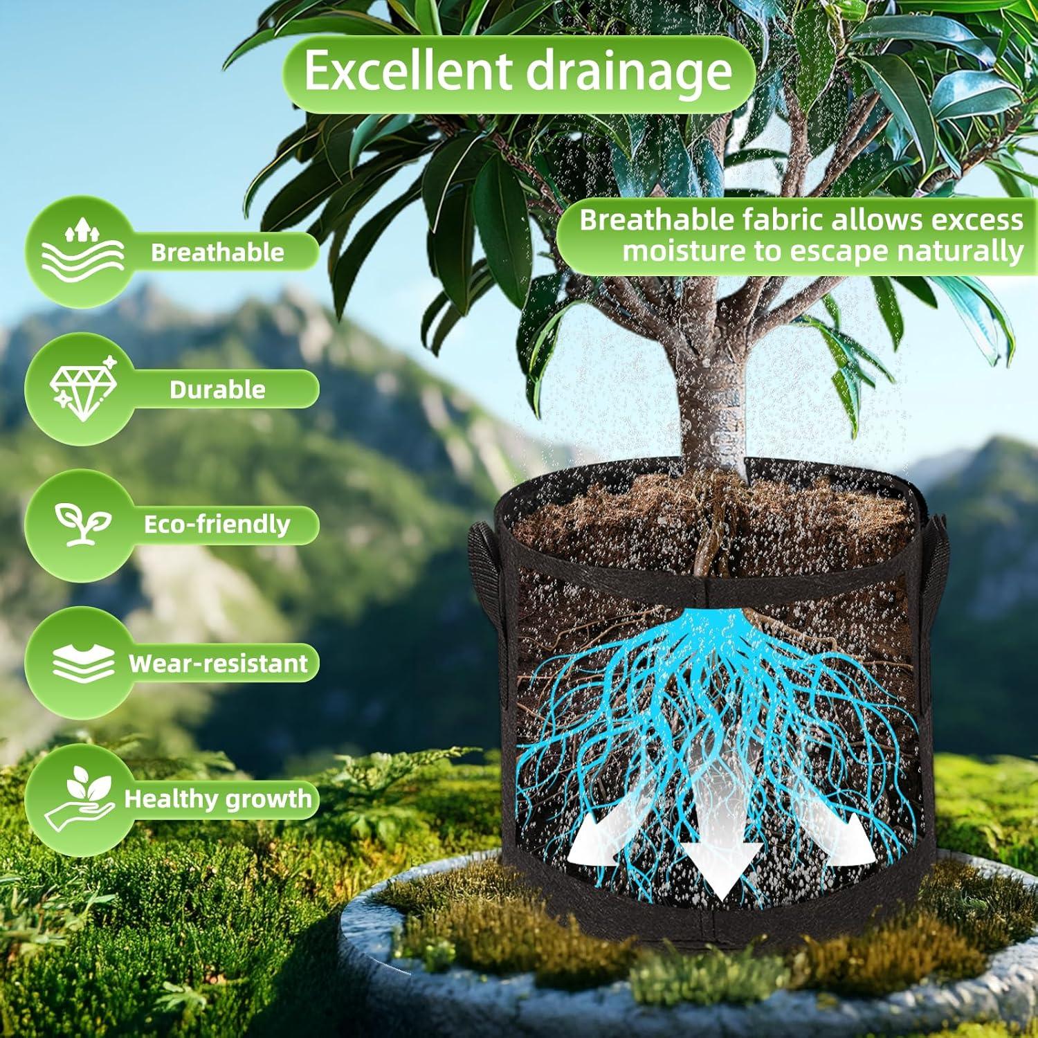 Paquete de 10 Bolsas de Cultivo de Tela Msstoodun 37.85L