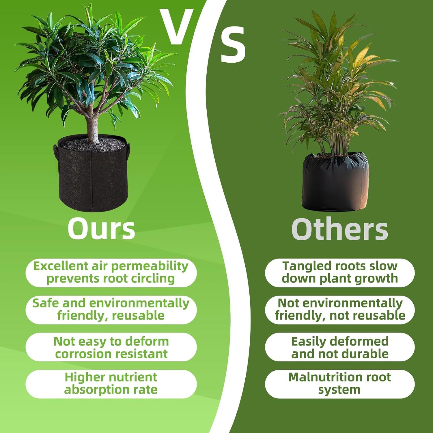 Paquete de 10 Bolsas de Cultivo de Tela Msstoodun 37.85L