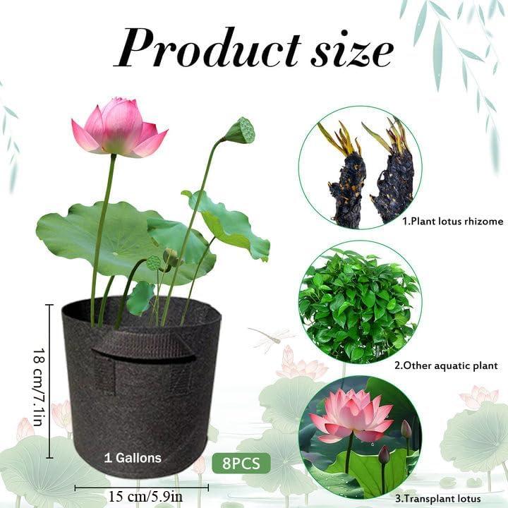 8 Macetas de Tela Reutilizables OZIO 3.78L para Plantas Acuáticas