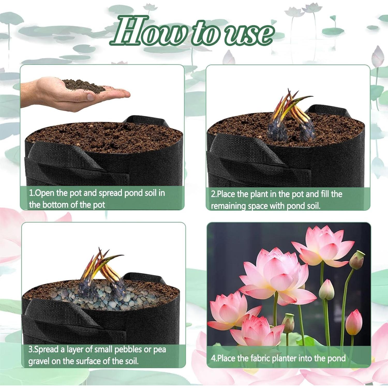 8 Macetas de Tela Reutilizables OZIO 3.78L para Plantas Acuáticas