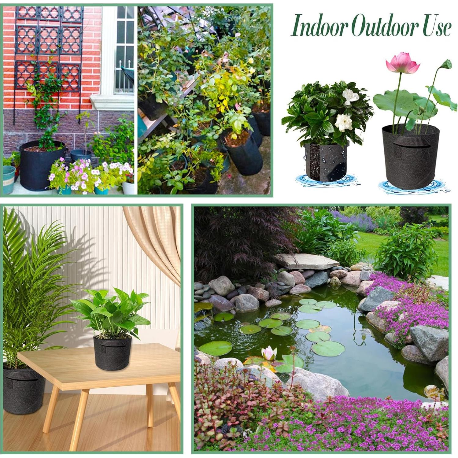 8 Macetas de Tela Reutilizables OZIO 3.78L para Plantas Acuáticas