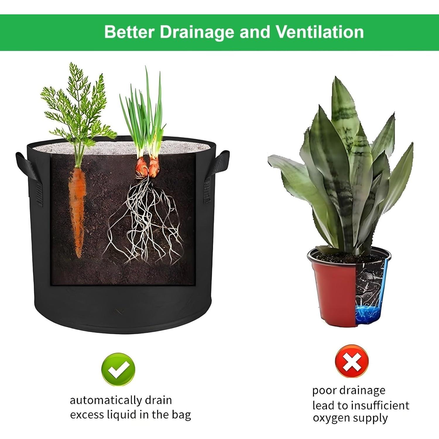 Bolsas de Crecimiento 30 Galones ANSLYQA Paquete de 10