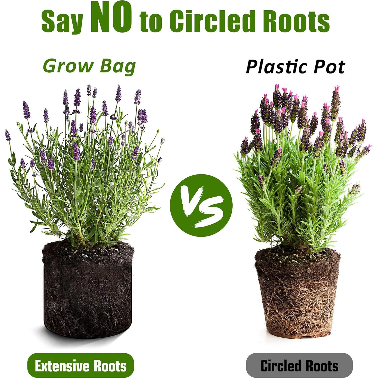 Paquete de 24 macetas de tela 3 Galones OPPOLIFE para jardín