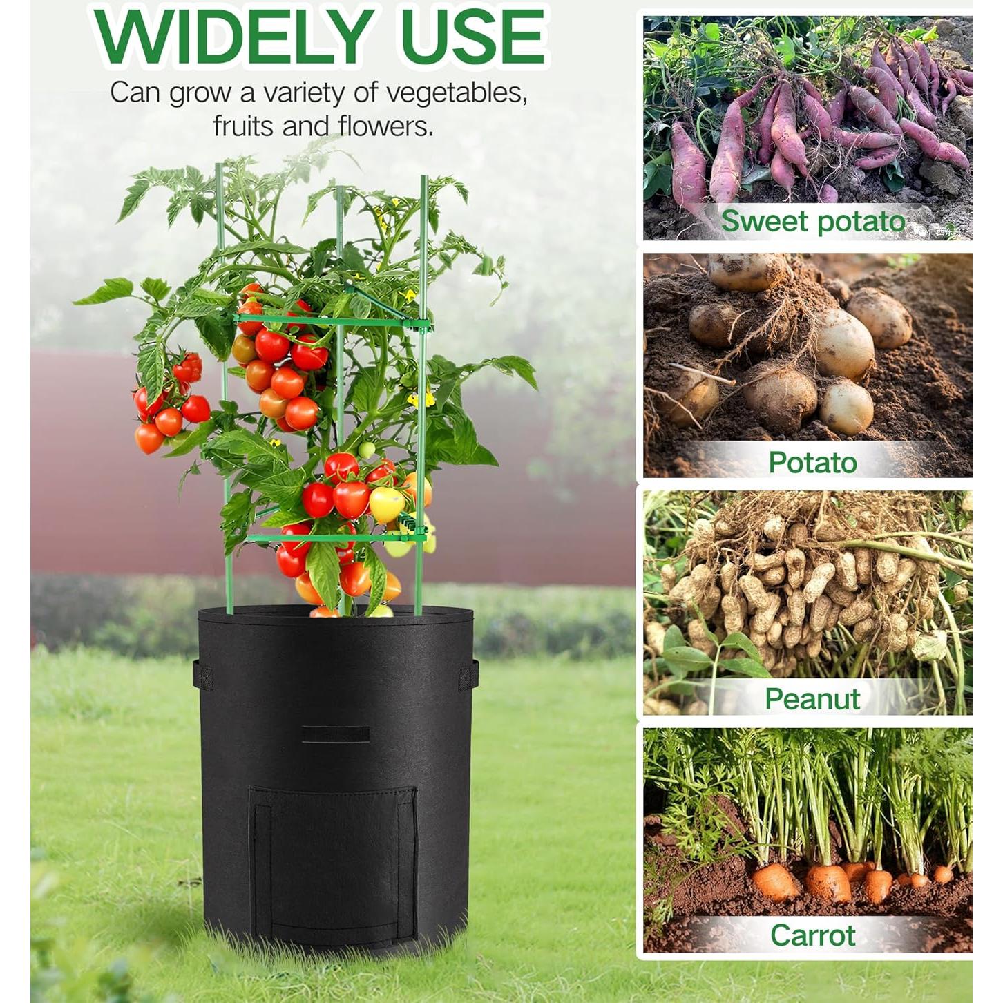 Paquete de 6 bolsas de cultivo Moyios 10 galones para verduras