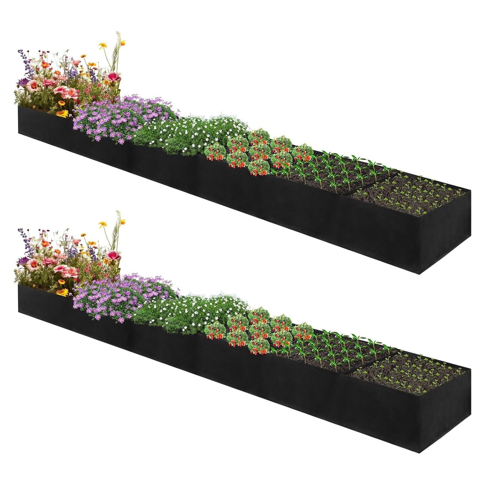 Cama de Jardín Elevada de Tela VZZNN 12x2x1ft - 6 Compartimentos