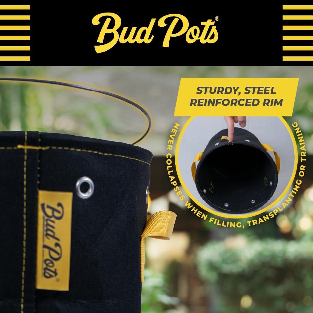 Macetas de Tela BudTrainer 7 Galones - Paquete de 4 - Reutilizables