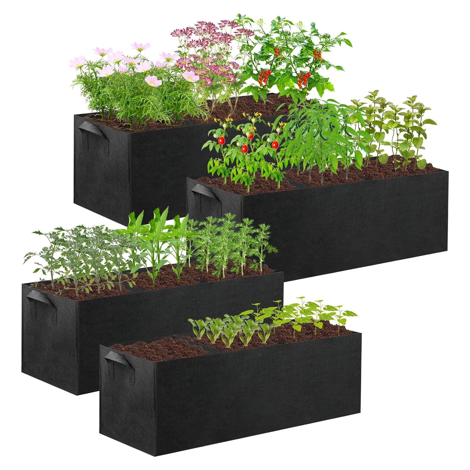 CIEOVO Paquete de 4 Bolsas de Jardín Elevadas 77L con Asa