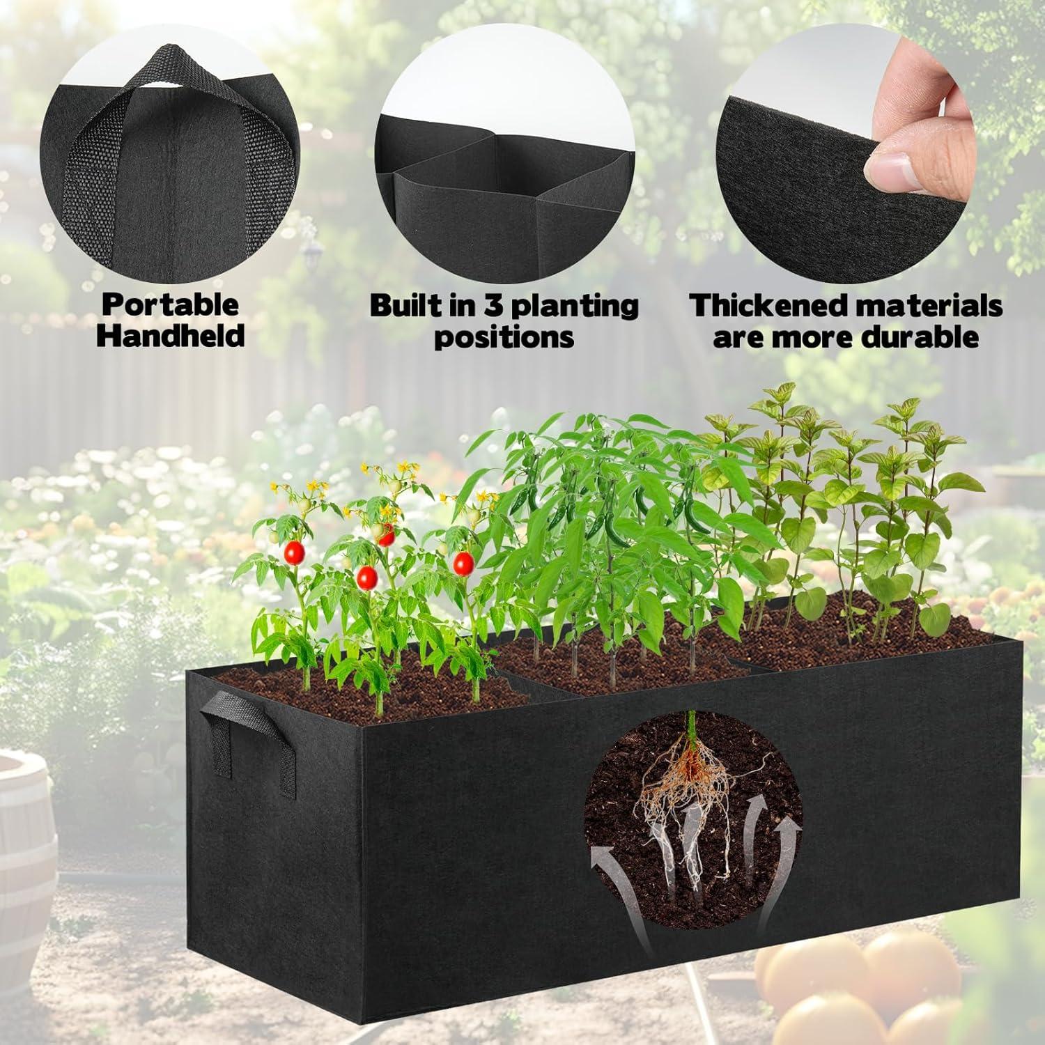 CIEOVO Paquete de 4 Bolsas de Jardín Elevadas 77L con Asa