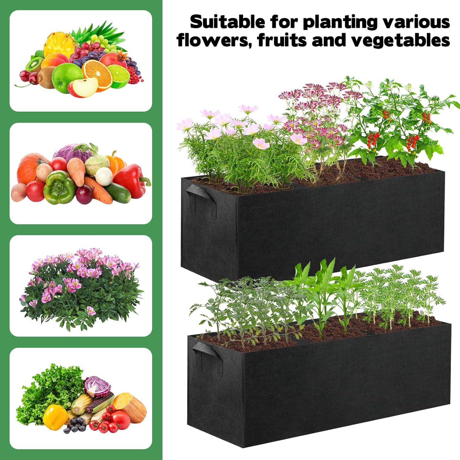 CIEOVO Paquete de 4 Bolsas de Jardín Elevadas 77L con Asa