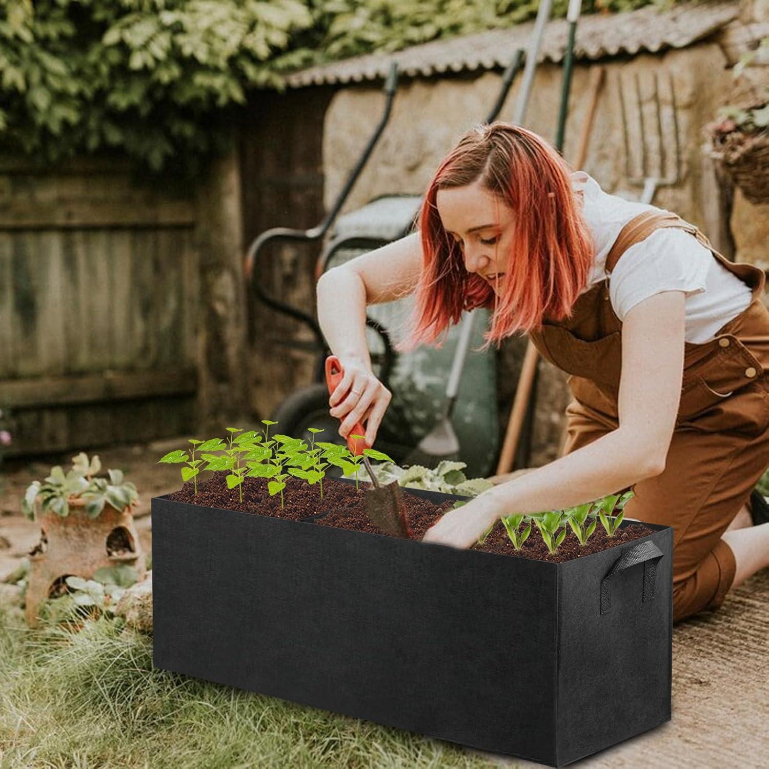 CIEOVO Paquete de 4 Bolsas de Jardín Elevadas 77L con Asa