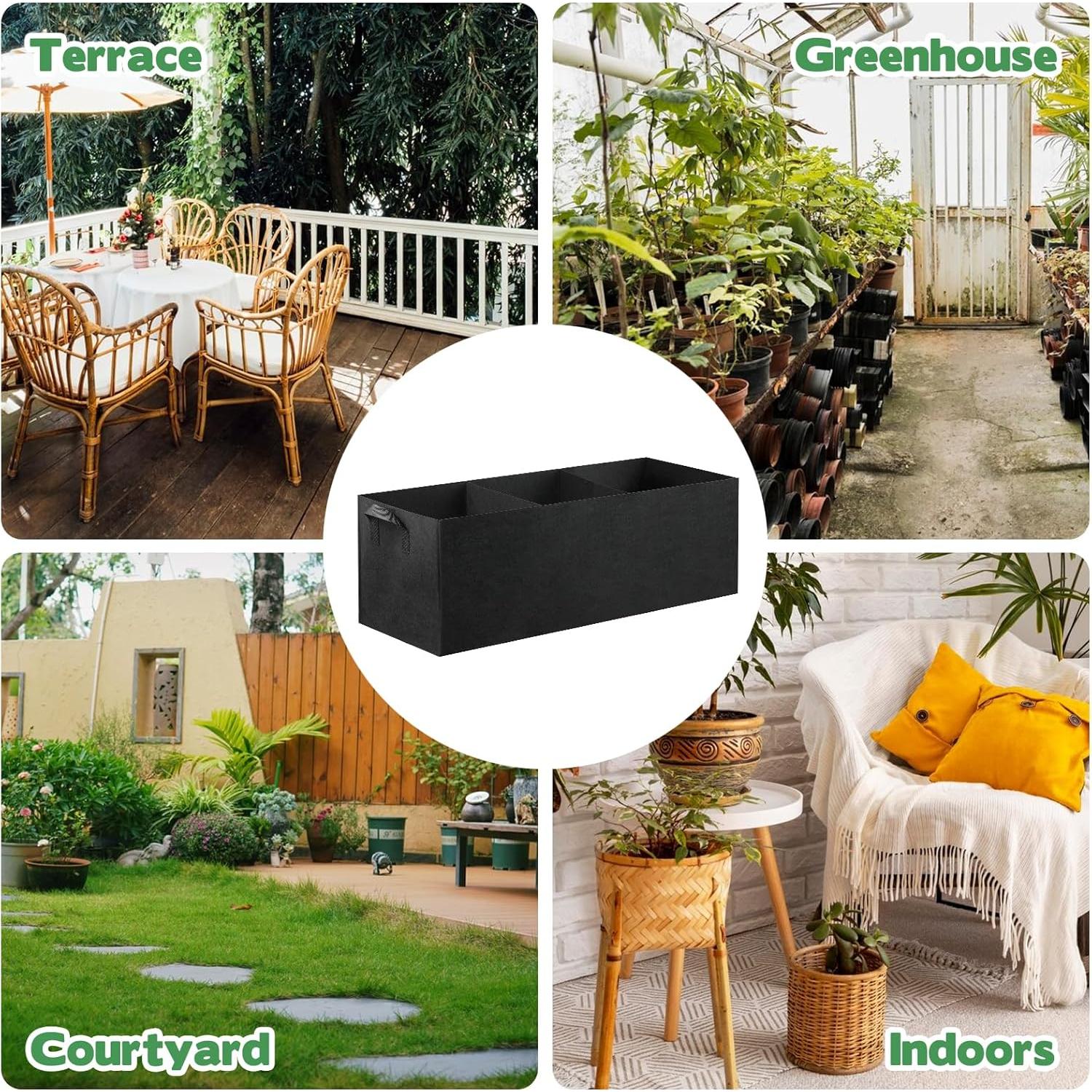 CIEOVO Paquete de 4 Bolsas de Jardín Elevadas 77L con Asa