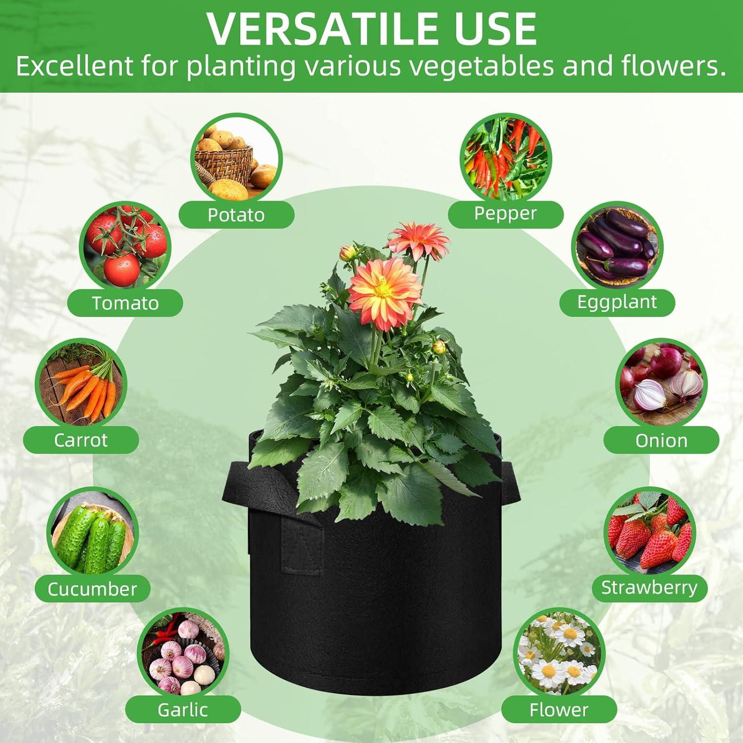 50 Bolsas de Cultivo 7 Galones LITLANDSTAR Transpirables