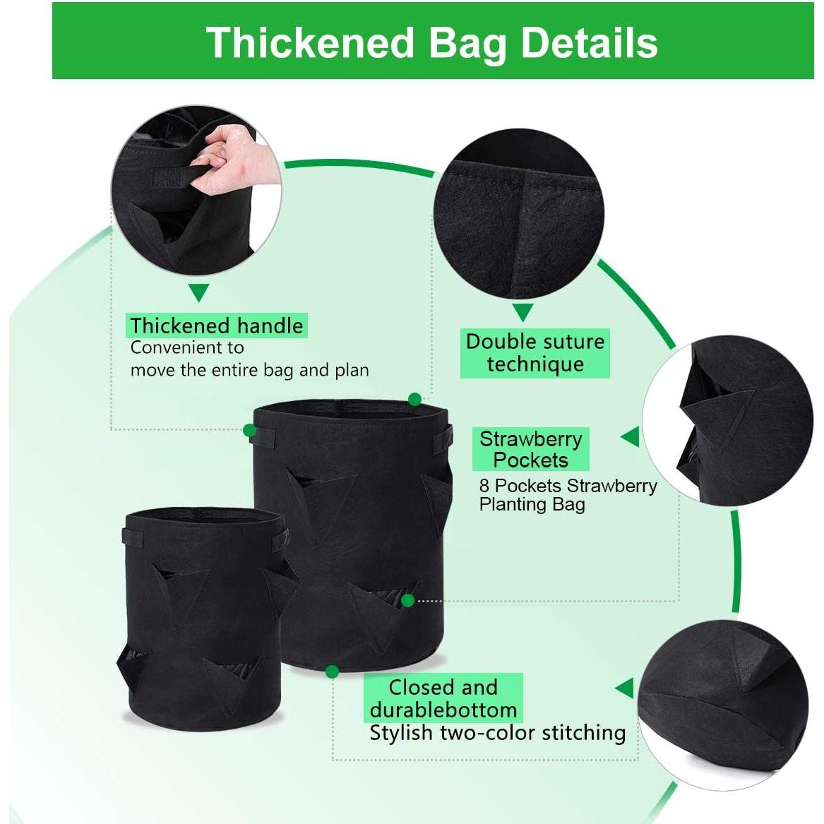 Bolsas de Cultivo de Fresa GOTGELIF 37.85L 2 Paquetes con 8 Bolsillos