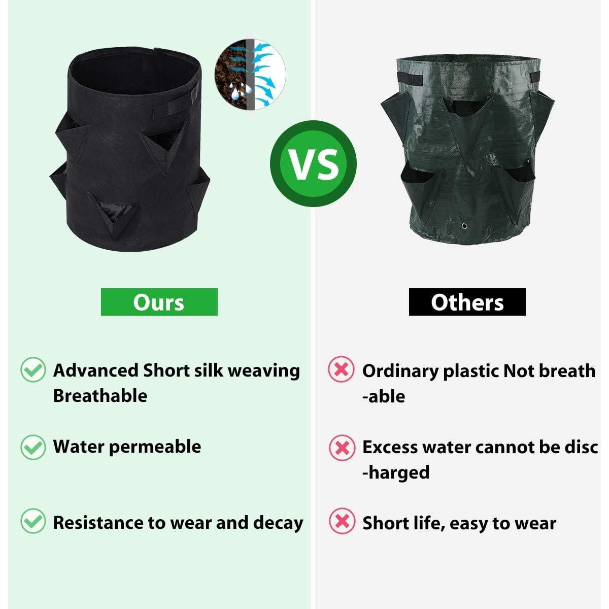 Bolsas de Cultivo de Fresa GOTGELIF 37.85L 2 Paquetes con 8 Bolsillos