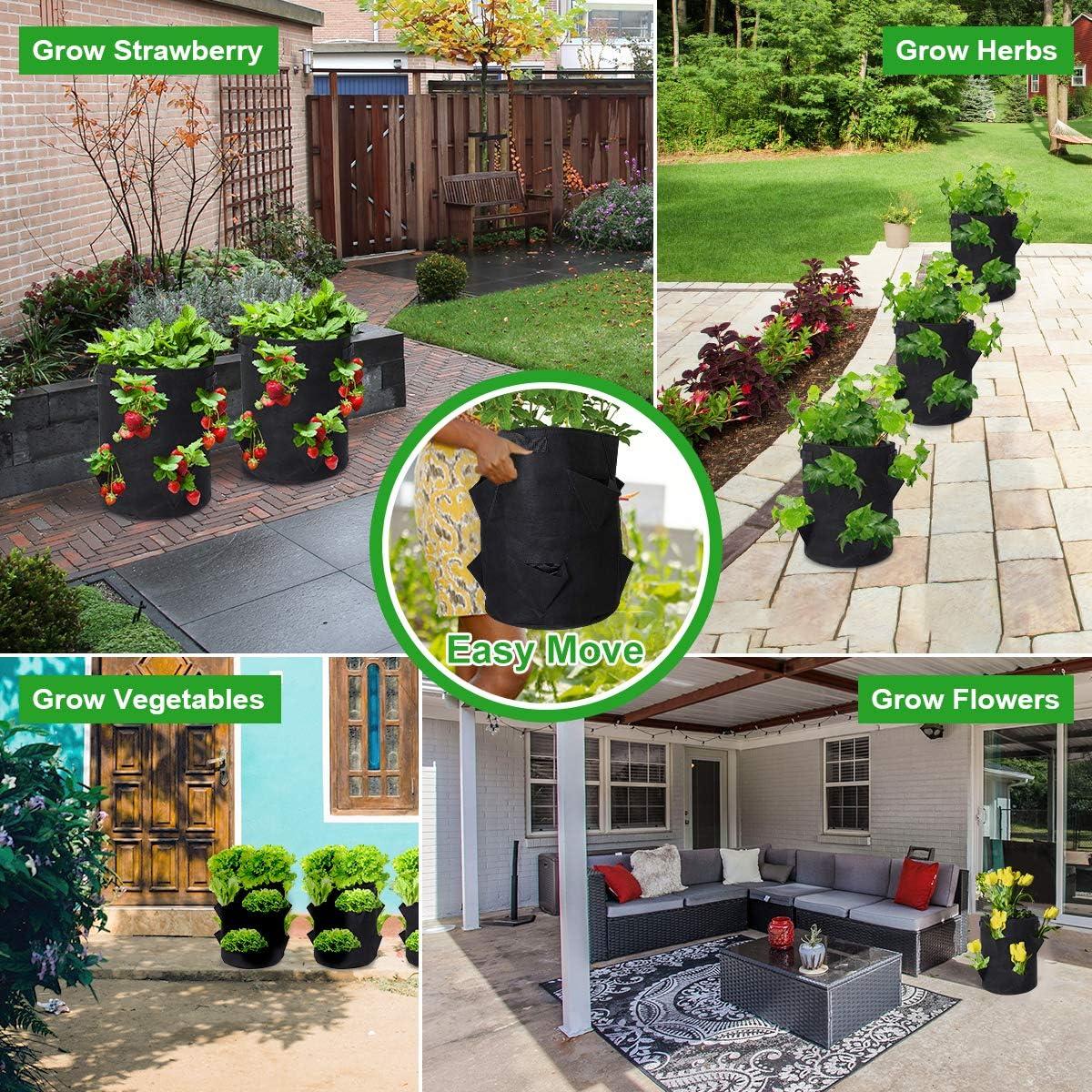 Bolsas de Cultivo de Fresa GOTGELIF 37.85L 2 Paquetes con 8 Bolsillos