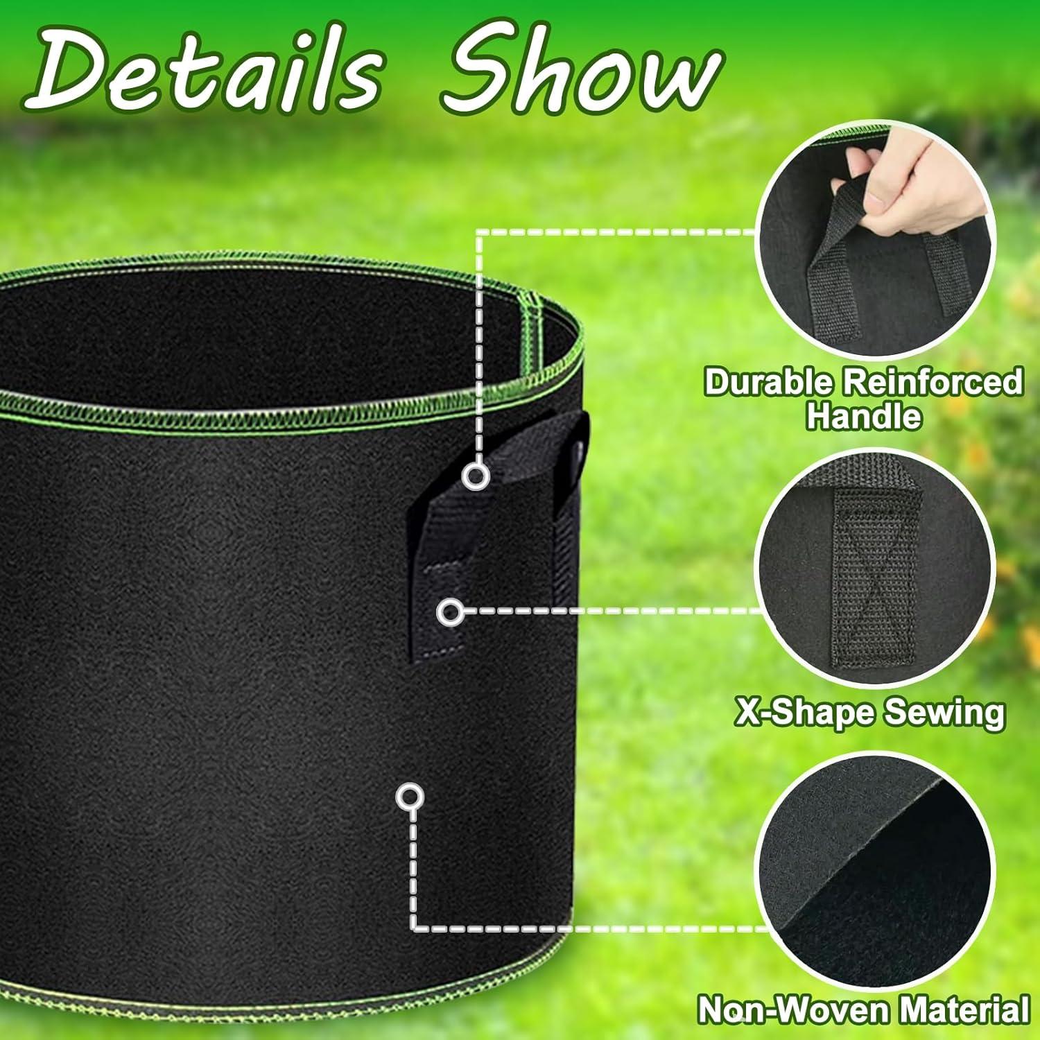 Bolsas de Cultivo MEKOLIFE 6 Paquetes 11.4L Jardín Negro